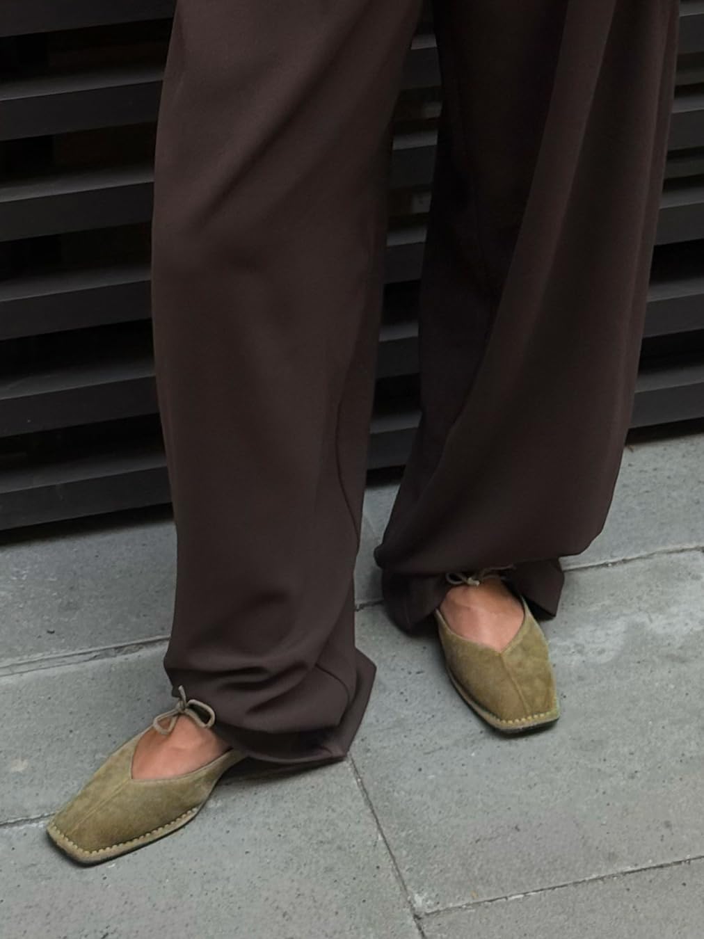 Lace up Ballet Flats Women Square Toe Mary Jane Flats Bow Slip On Comfortable Ballerina Shoes - Image 2