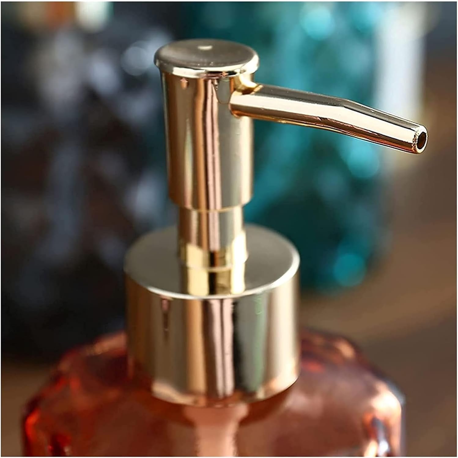Lotion Soap Dispensers with Pump Dispenser Modern Glass Portable Hotel Shower Bottle Shampoo Bathroom (Gris One Size)