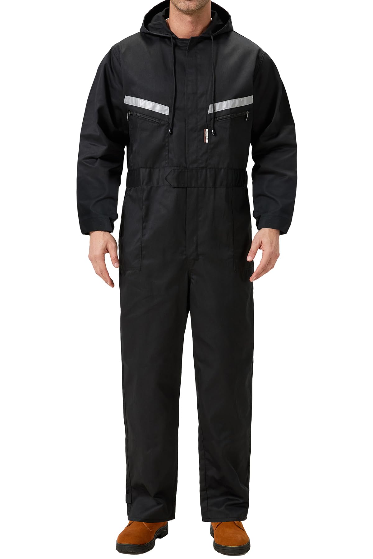 Mono de Trabajo para Hombre Reflectantes Traje de Trabajo Mecánico Industria Overoles con Capucha