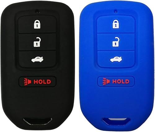 Miniatura 10 de Alegender - Funda protectora de caucho, 4 botones,soporte para llavero (no incluido), para entrada remota inteligente sin llaves,para Honda Civic EX