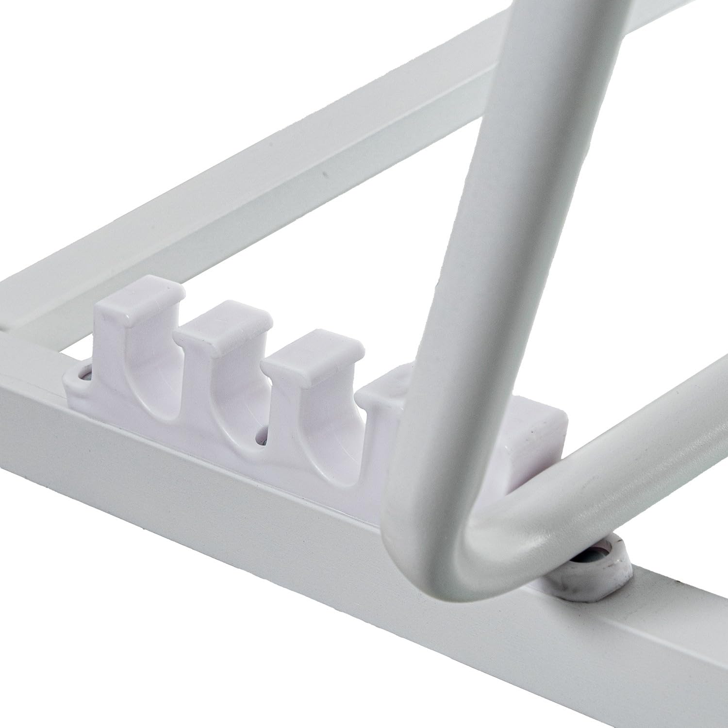 DRW Hamaca Plegable de Aluminio y textileno con 5 Posiciones en Blanco 92x82x103 cm