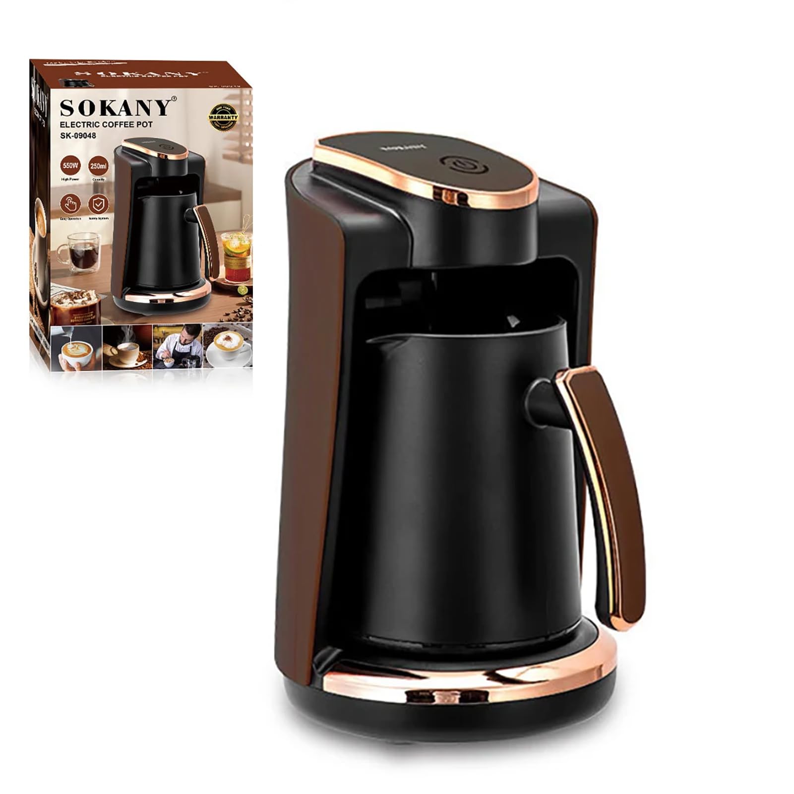 Cafetière turque électrique Zunate 550W 250ml avec tasse et cuillère