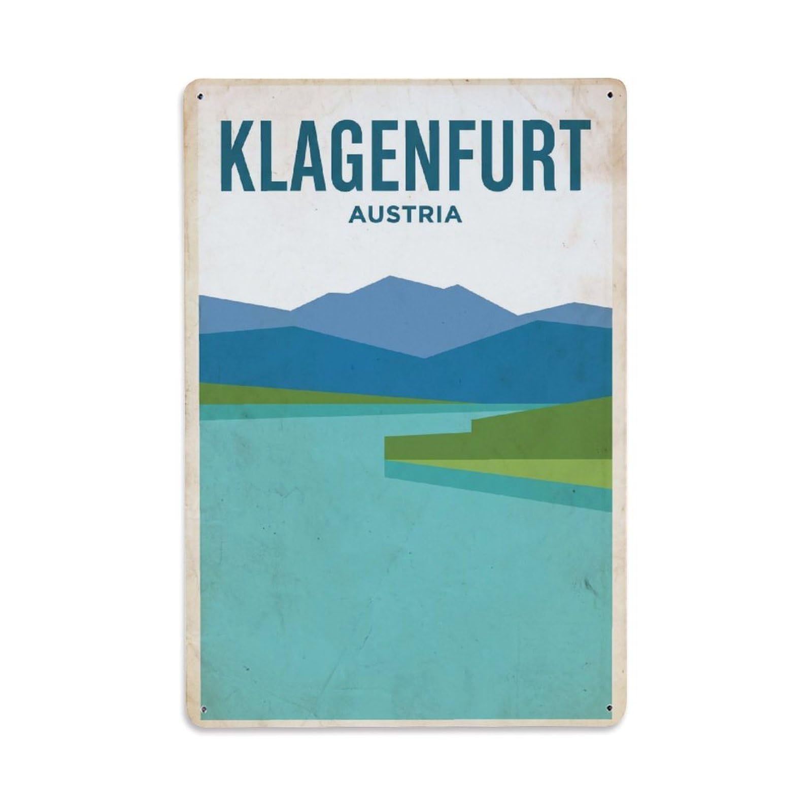 Austria Klagenfurt Vintage Metal Tin Sign Plaque Wall Decor for Cafe, Club Bar, Office, Garden Metal Poster 8x12Inch