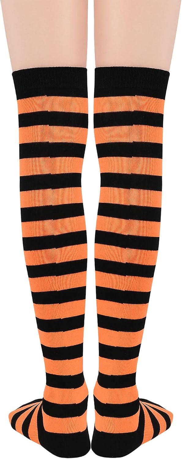 American Trends Womens Rainbow Socks Striped Knee High Socks Thigh High Stockings Casual Tube Socks Costume Leg Warmers - Image 3