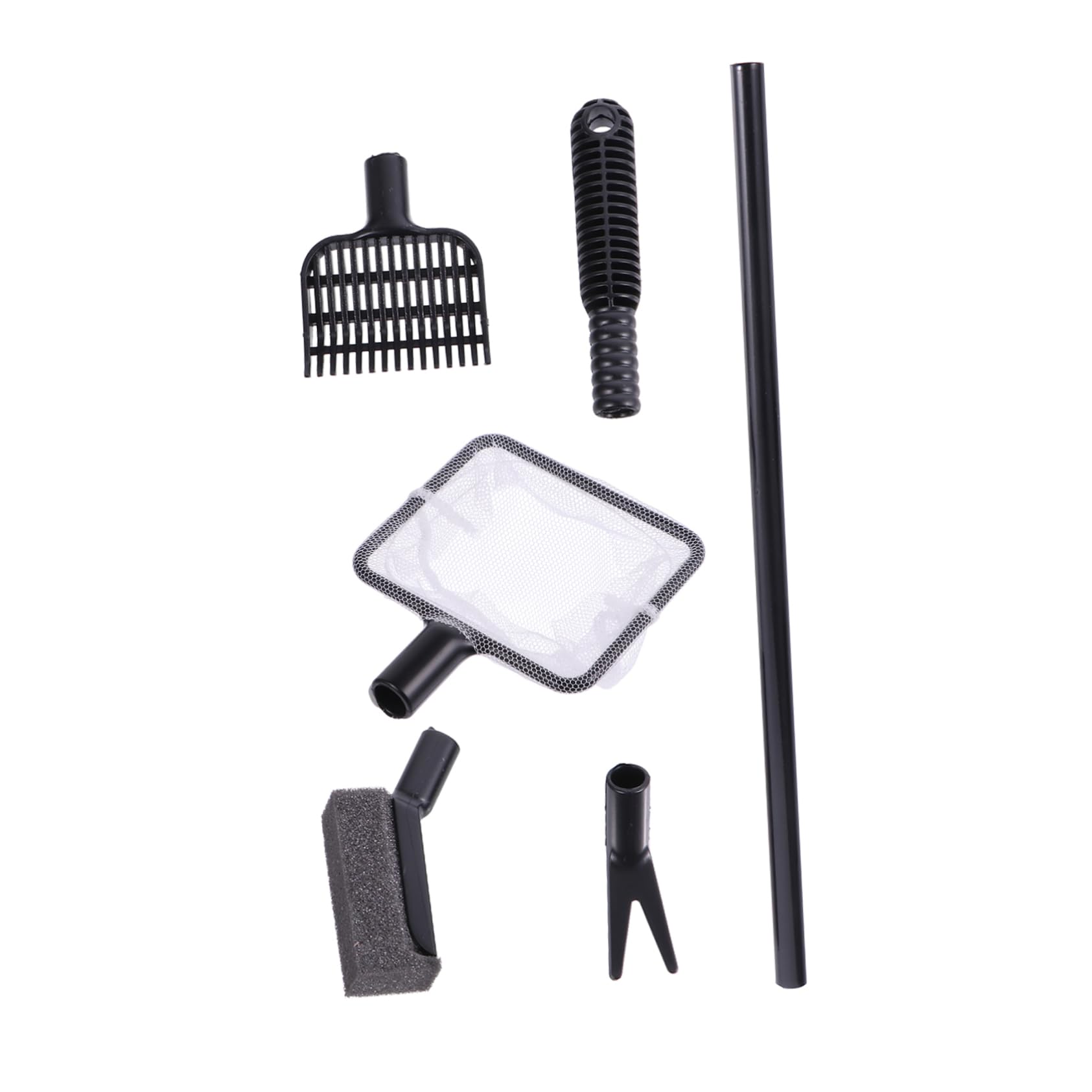 GANAZONO 1 Set Fish Tank Wet Dry Vacuum Cleaner Fish Tank Cleaning Brushes Fish Tank Sponge Accessories Fish Tank Lid Pool Aquarium Cleaners Net Aquarium Net Kit Black Abs
