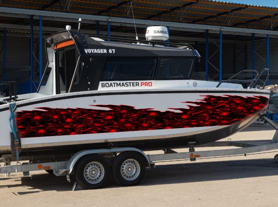 Miniatura 3 de ZZLB_4 - Adhesivo de vinilo de metal rasgado de metal rasgado de calaveras en 3D, diseño de vinilo de calaveras y yate, diseño de embarcaciones (10