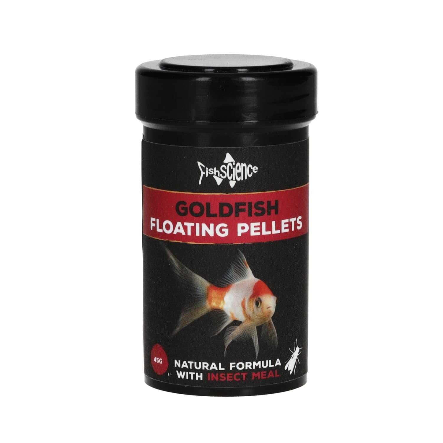 FishScience Goldfish Floating Pellets 45g | (100ml) Goldfish Food | Colour-Enhancing Spirulina, Krill & Shrimp – Immune Boost with Garlic, Salmon Oil & Vitamins