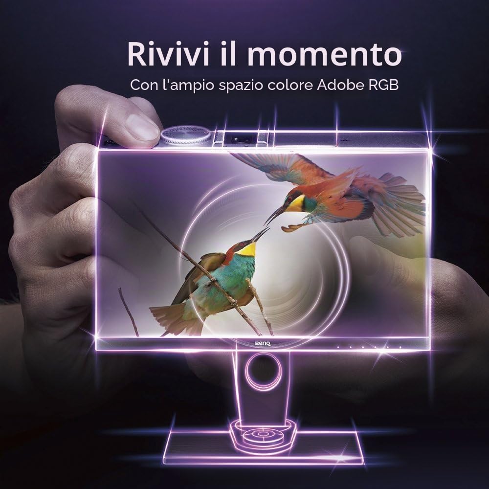 BenQ SW2700PT Monitor per Fotografi, Display da 27 Pollici, Regolazione in Altezza, Risoluzione QHD, 2560 x 1440, 99% Adobe RGB con Tecnologia IPS