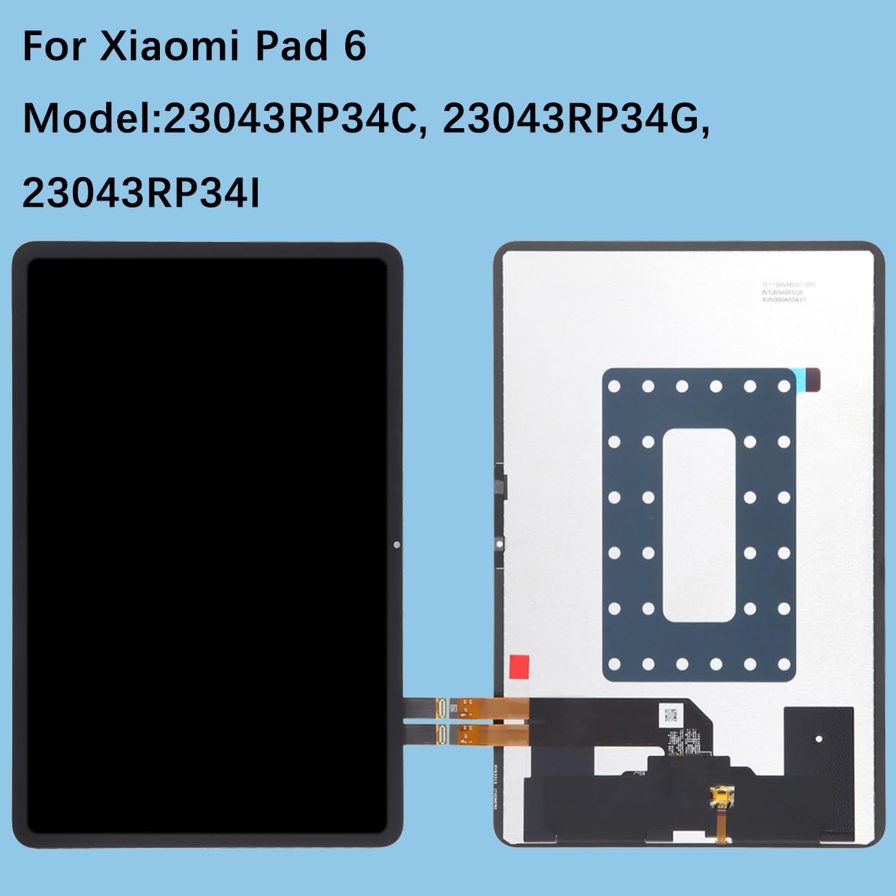 Écran pour Xiaomi Pad 6 23043RP34C 23043RP34G 23043RP34I | avec Kit de réparation，IPS LCD，Affichage HD，Remplacement d'écran