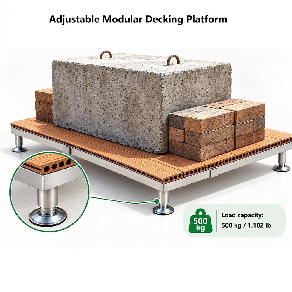 Piattaforma Rialzata Modulare per Giardino, Kit di Pavimento Flottante