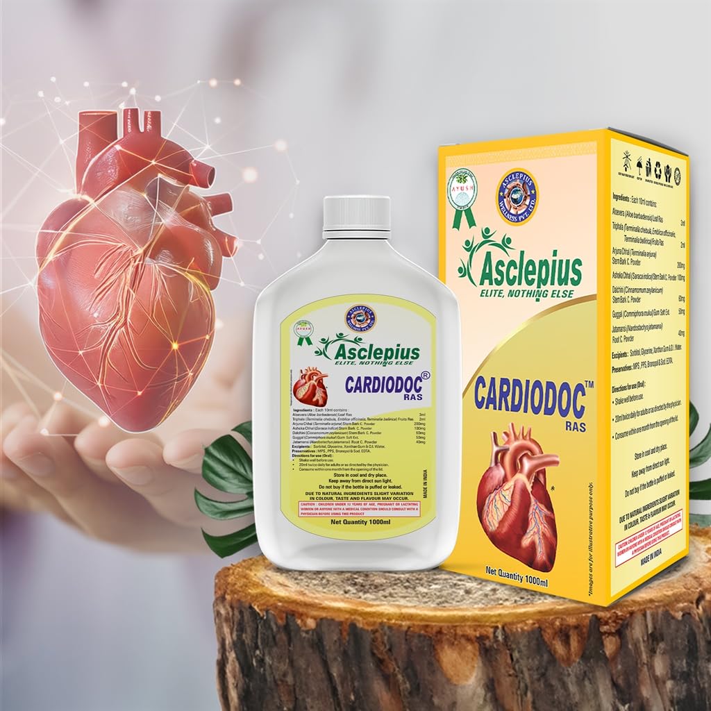 Asclepius Cardiodoc RAS Ayurvedic Liquid, 1L | Supports Heart Health & Blood Circulation | Arjuna, Garlic, Ashwagandha, Punarnava & Guggul — Amazon image 2