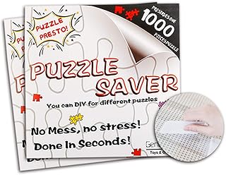Jigsaw Puzzle Glue Mat Sticks - 14 Sheets Saver 2000 Pieces Peel Stick with Strong Adhensive Paper Roll Up Frame Table Cle...