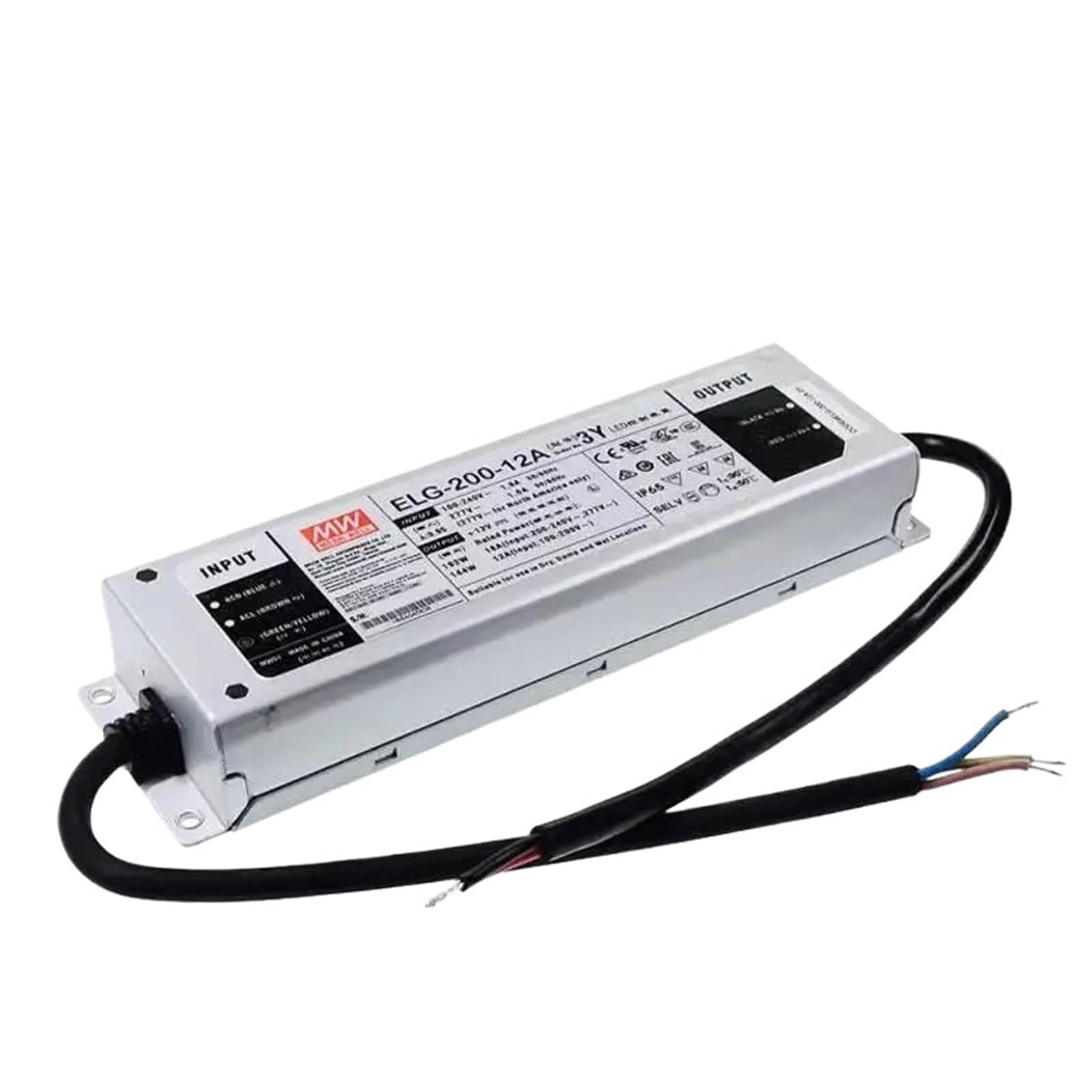Fcarumiqp Elg-200-12A-3Y 12V16a Constant Voltage Ip65 Waterproof Led Driver Lighting Switching Power Supply