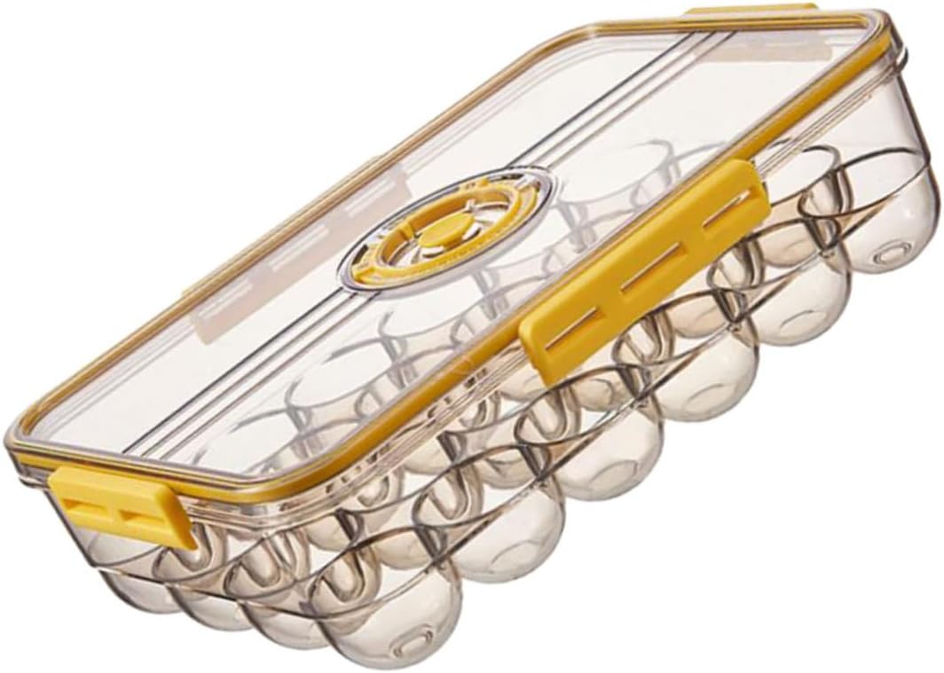 Stackable Egg Storage Box Transparent Refrigerator Crisper with Lid Food Storage Container for Freshness Space-saving Kitchen Organizer