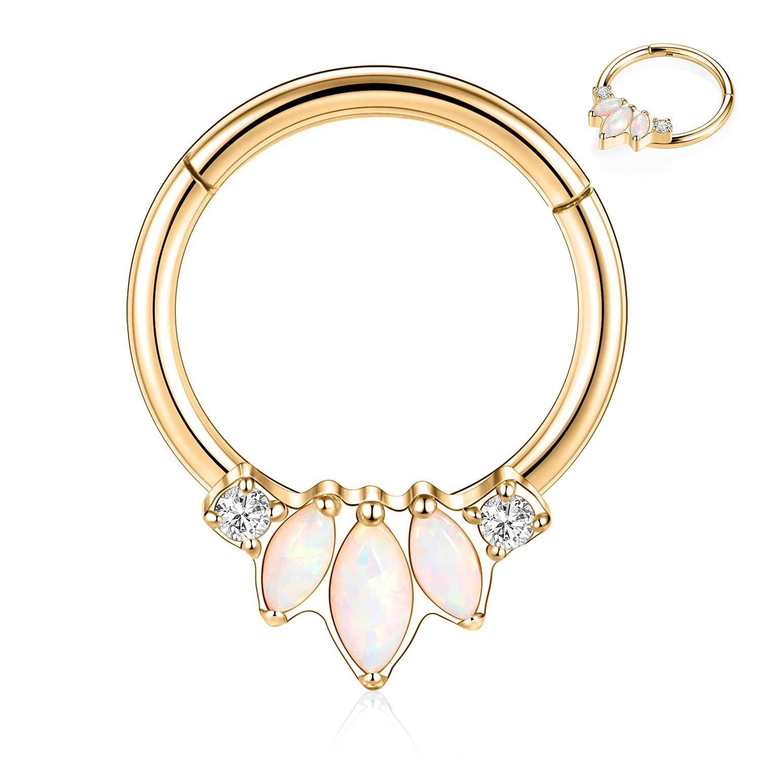 AROWRO 16G Septum & Daith Jewellery - 316L Surgical Steel Septum Rings, Daith Earrings, Nose Rings, Clicker, Rook, Helix, Lobe, Cartilage Piercing Jewellery — view 10