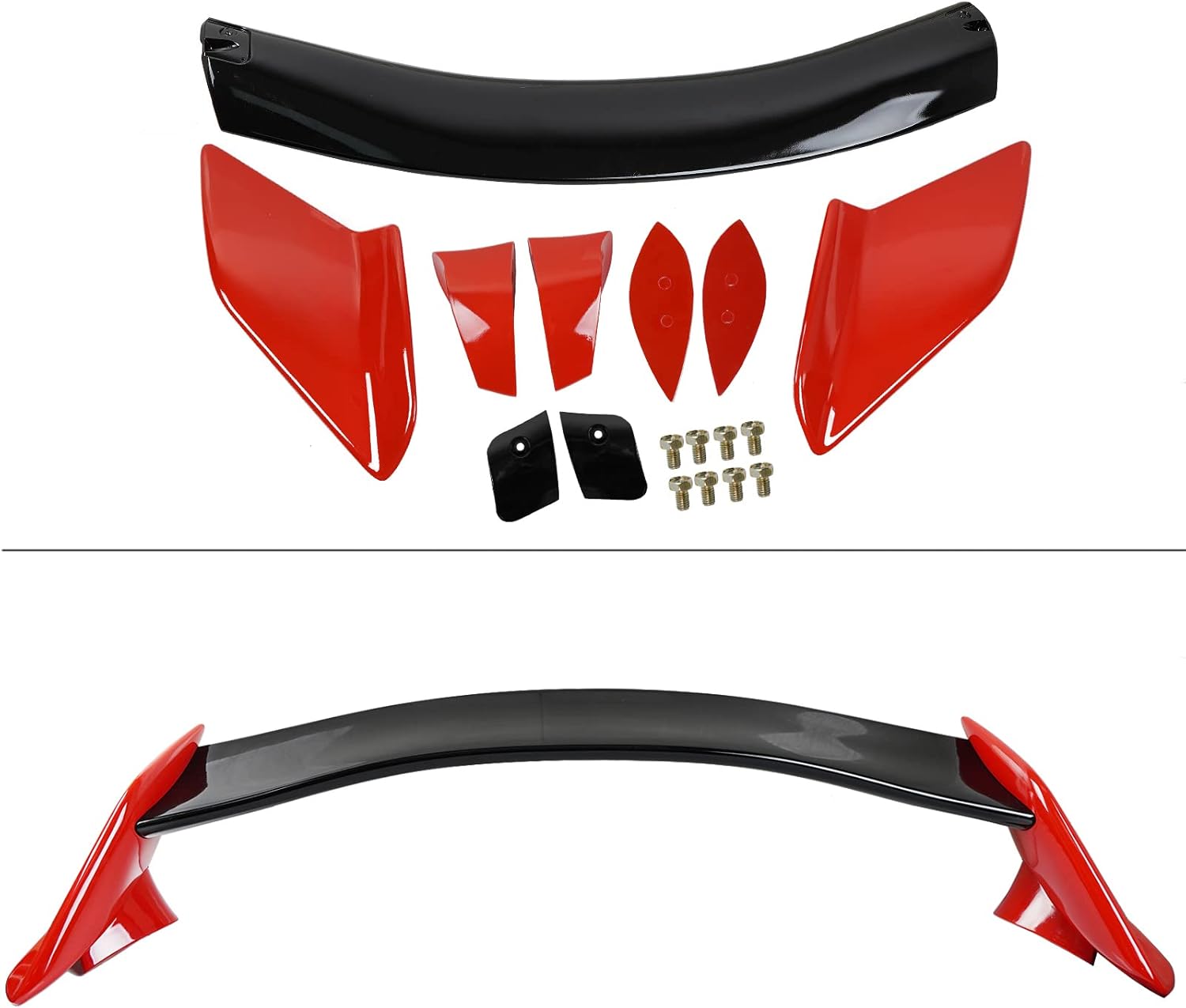 ZXMOTO Fit for Honda Civic 2016 2017 2018 2019 2020 2021 FK4 FK7 5DR Hatchback 2 Tone RED BLK Type R Style Spoiler Wing Needs Simple Assembly