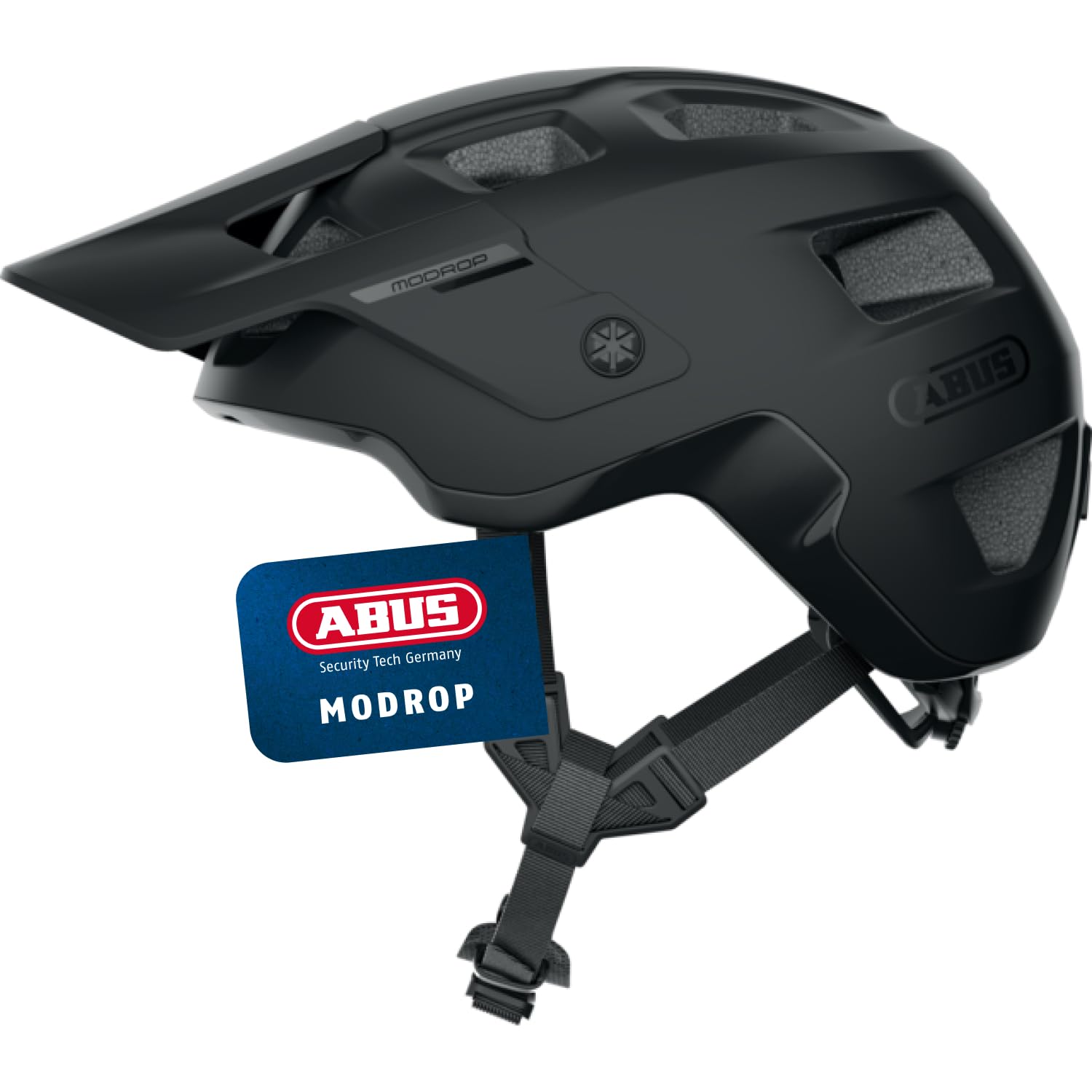 ABUS MTB-Helm MoDrop - robuster Fahrradhelm mit guter Belüftung für Mountainbiker - individuelle Passform - für Damen und Herren - Schwarz Matt, S