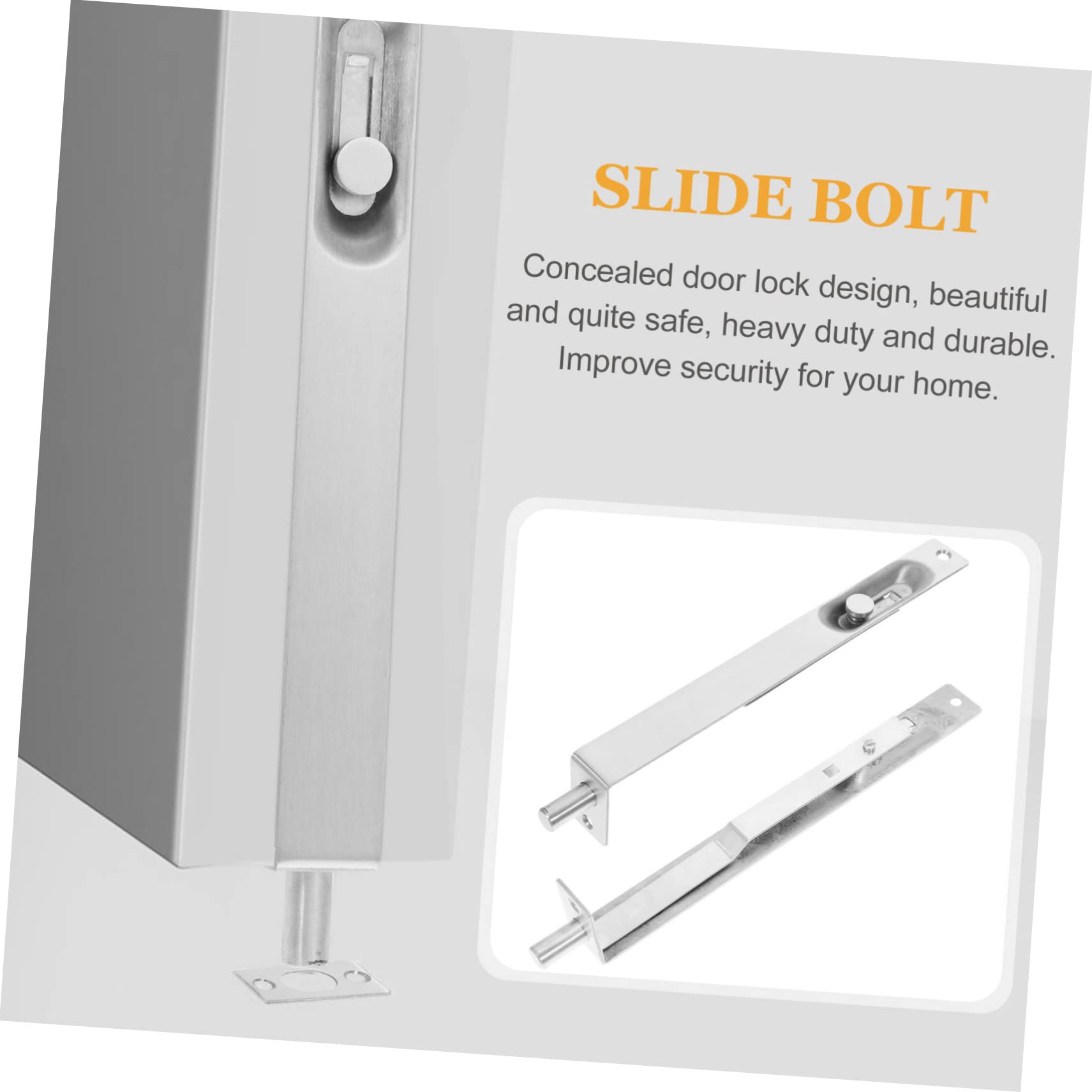 HOLIDYOYO Edelstahl Flush Bolt Türschloss - Verdeckter Einsteckriegel 25cm Für Doppeltüren