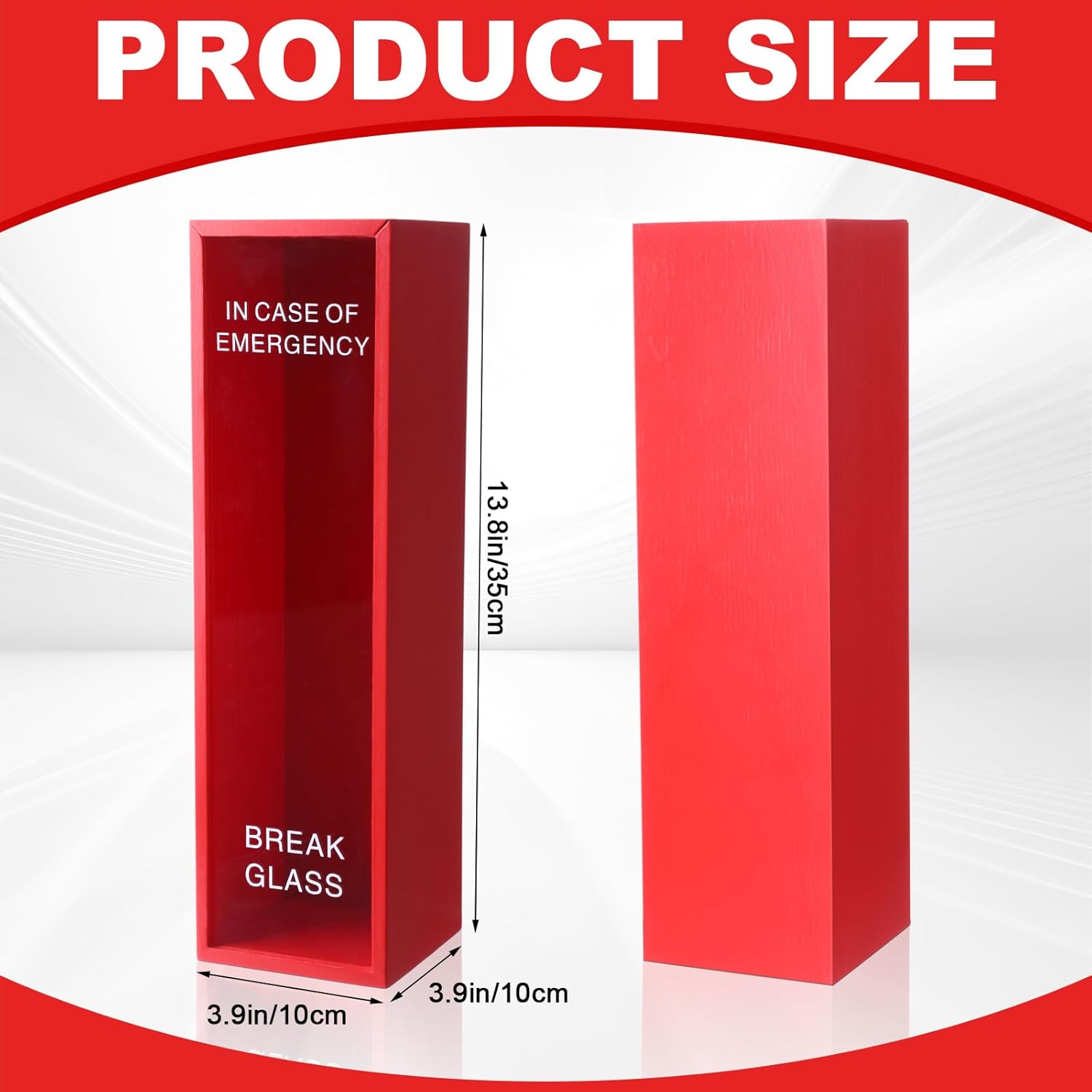 Funny Gift Emergency Box 4 x 3 x 13.78 Inch Break in Case of Emergency Box Self Defined Idea Jar Break Glass Prank Gag Gift Valentine Hilarious Office Desk Decor for Birthday Friend Coworker