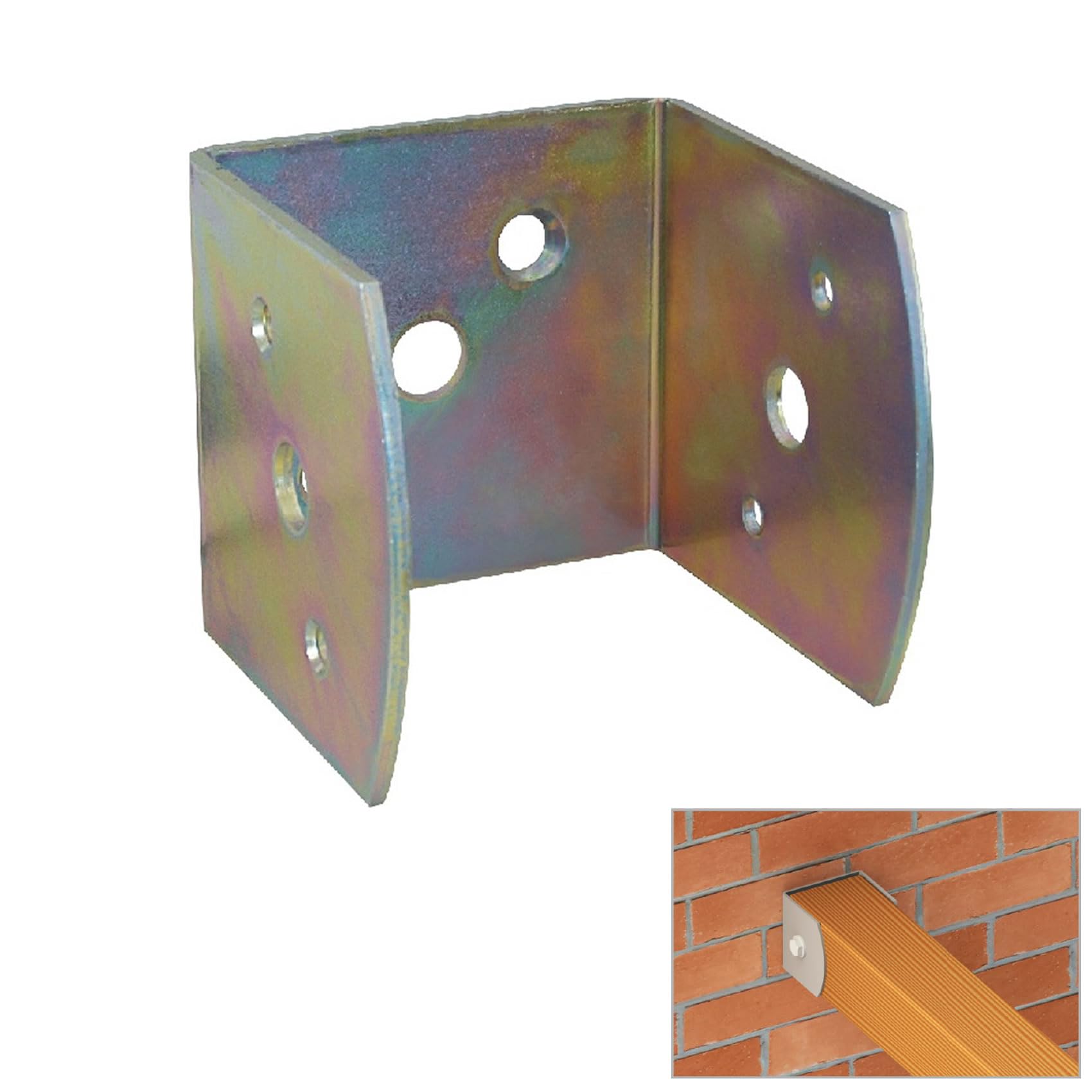 Staffa A U Per Travi Legno - Acciaio Zincato, 80x80x85mm, Per Fissaggio Inclinato - Foto 8