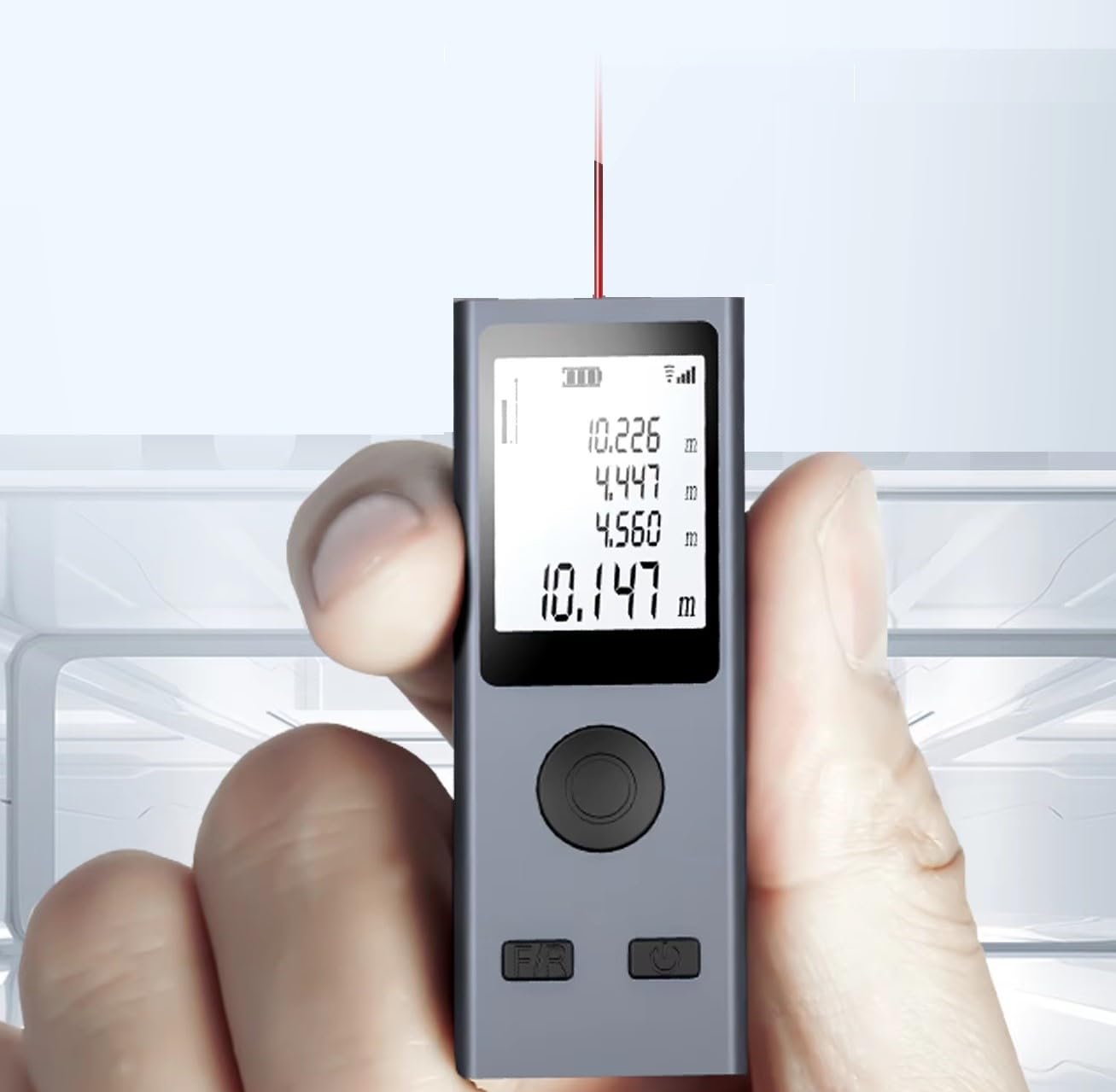 Rangefinder Laser Distance Measuring Device | 98ft Range | Digital Range Finder USB Rechargeable | ±0.078mm Accuracy, HD Backlit Portable Laser Tape | Handheld Smart Measure Device m/in/ft (30M/98ft)