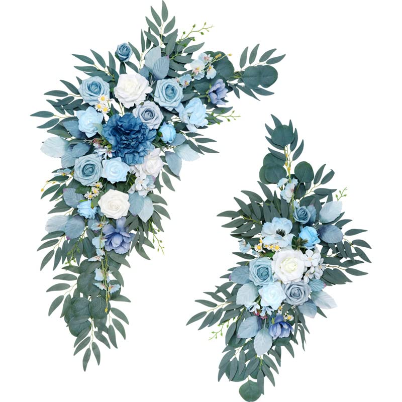 BYNYXI Juego de 2 arcos de boda, flores artificiales, peonías, decoración de boda, guirnalda de flores de peonías, para centros de mesa, camino de mesa, arreglo floral para bodas, fiestas, ceremonias