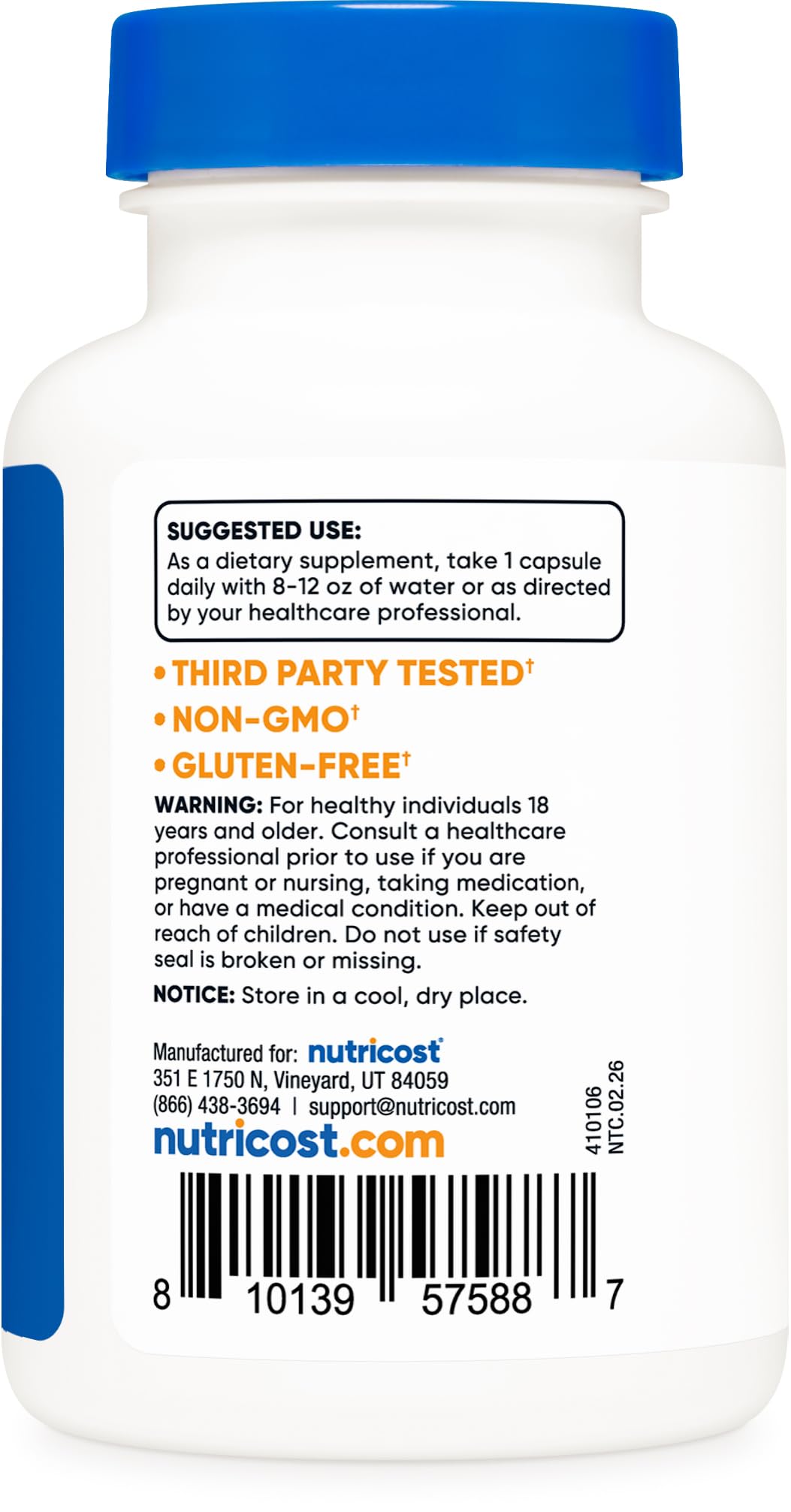 Nutricost NADH (10mg) 120 Capsules, Vegan, Gluten-Free, GMO-Free — Amazon image 5