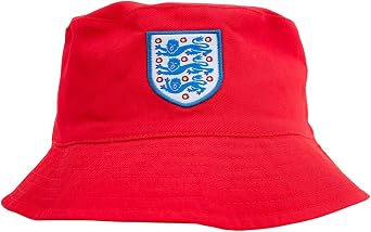 Hy-Pro Officially Licensed England FA Bucket Hat - Reversible, Classic Style, Double Sided with Solid or Print, Three Lions Crest, Festival, Holiday, Sun Hat, Unisex, Adult