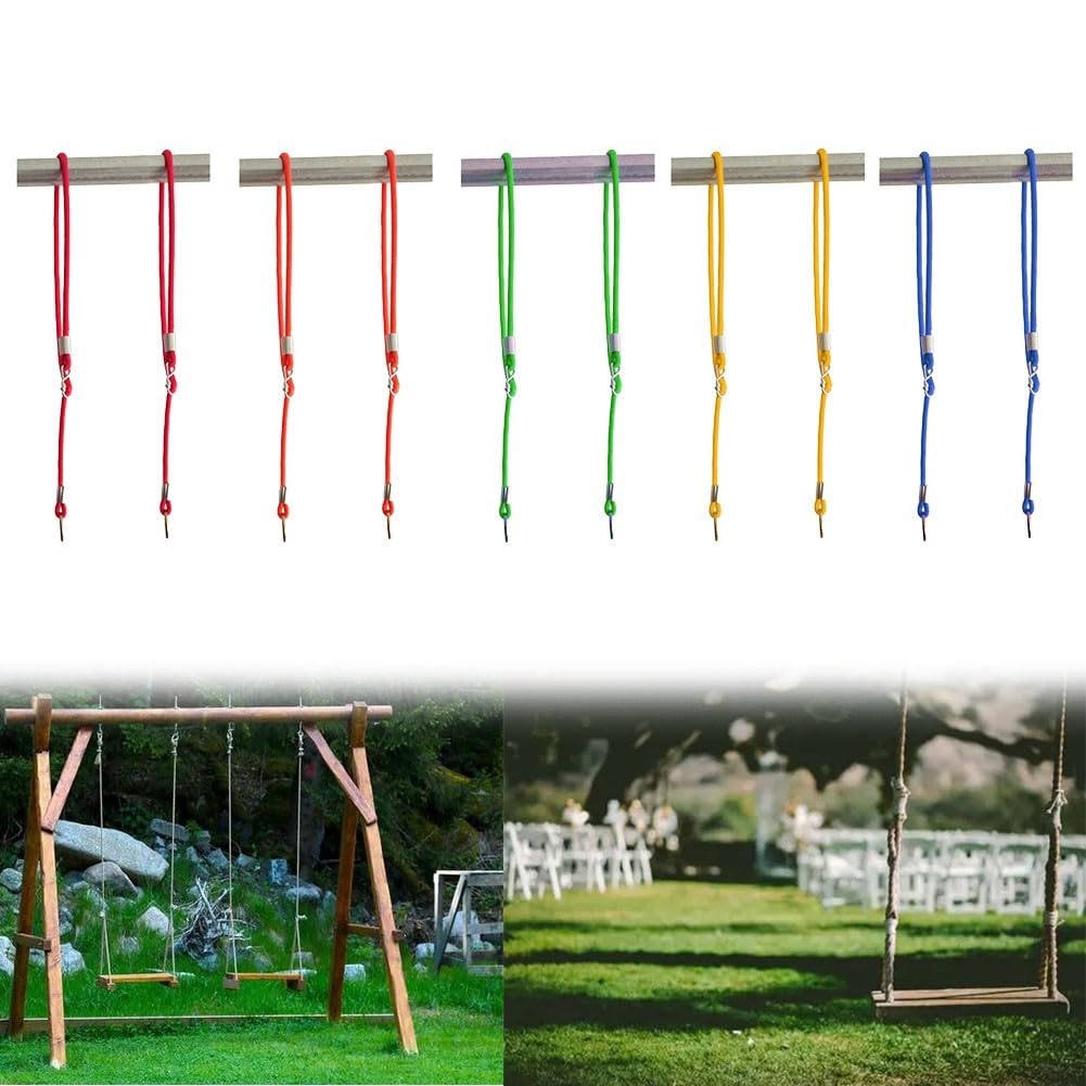 Lot de 2 cordes de balançoire réglables pour arbre, cordes d'extension de balançoire, sangles de balançoire, kit de suspension pour balancelle d'extérieur (jaune)