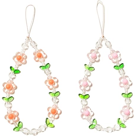 Exquisite Beaded Flower Phone Charm