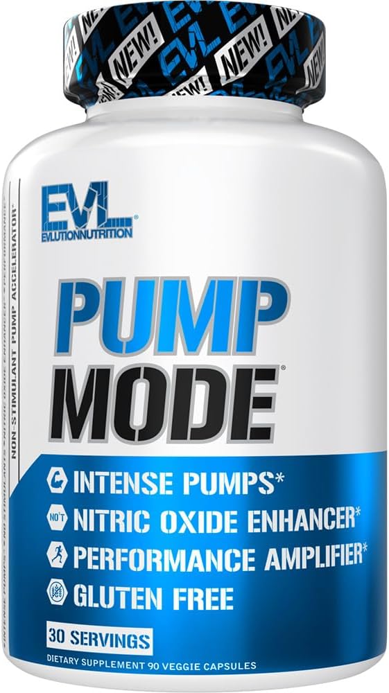 Evlution Nutrition PumpMode – Nitric Oxide Supplement – Non Stimulant Supplement with Arginine Betaine and Pine Bark for Maximum Pumps and Performance – Gluten Free Pre Workout Supplement