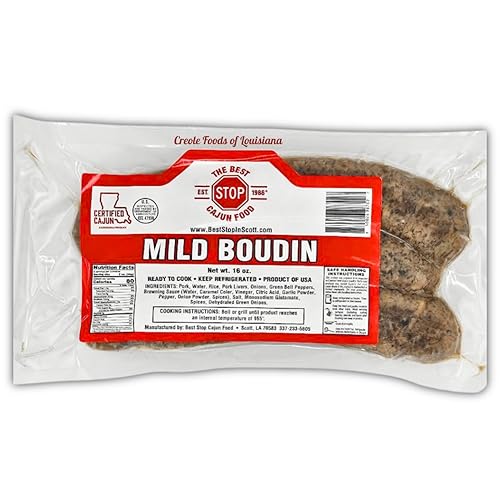 Miniatura 5 de The Best Stop Mild Boudin - 16 onzas, paquete de 3 - Auténtica salchicha cajún de Louisiana con un toque sutil para asar y hervir
