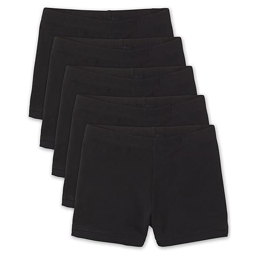 The Children's Place Girls Basic Cartwheel Short, Black 5 Pack, Large