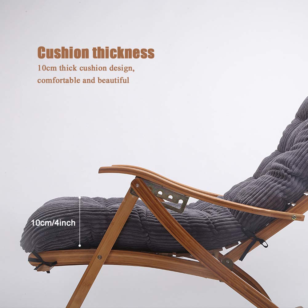 Épais Peluche Coussin De Chaise Berçante,Haut Du Dos Coussin Inclinable Anti-glisser Coussin Pour L'intérieur Extérieur Tapis De Chaise Nourriture(Coussin Seulement),Patio Chaise L-B 48x120cm(19x47inc