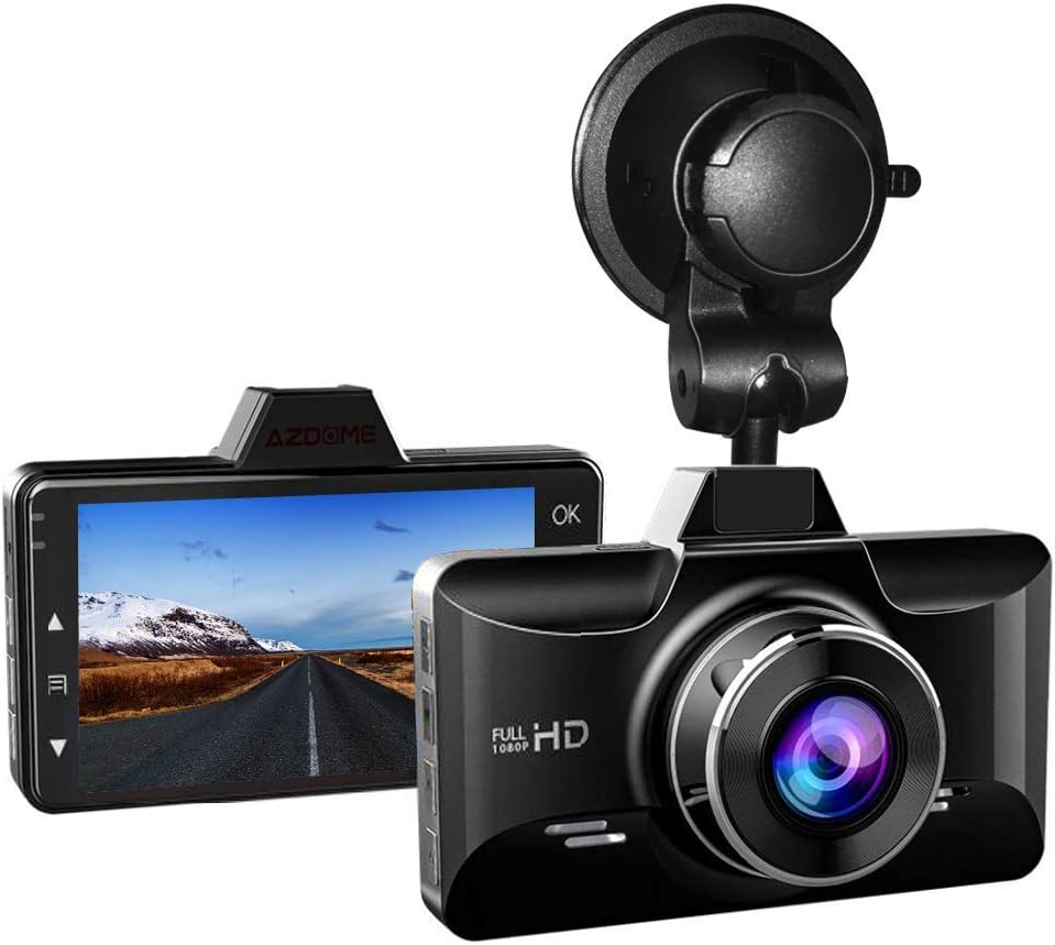Metal Dash Cam AZDOME 1080p FHD Dashboard Camera,3" IPS Screen 2.5D Metal Car Camera with Night Vision,Driver Fatigue Alert,170 View Angle, Loop Recording,Parking Mode,Motion Detection,G-sensor