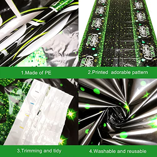 Image of KatchOn, Green and Black Graduation Tablecloths - XtraLarge 108x54 Inch, Pack of 3 | Green and Black Graduation Decorations 2026 | Graduation Tablecloth 2026, Graduation Table Decorations