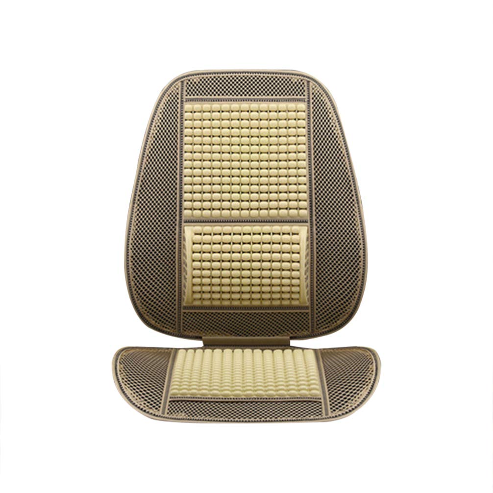 Wakauto Car Seat Pads Cushions Wood Bead Car Cover Cushion, Automotive Beaded Driver Massager for Lower Back Pain, Massage Support for Home Seat