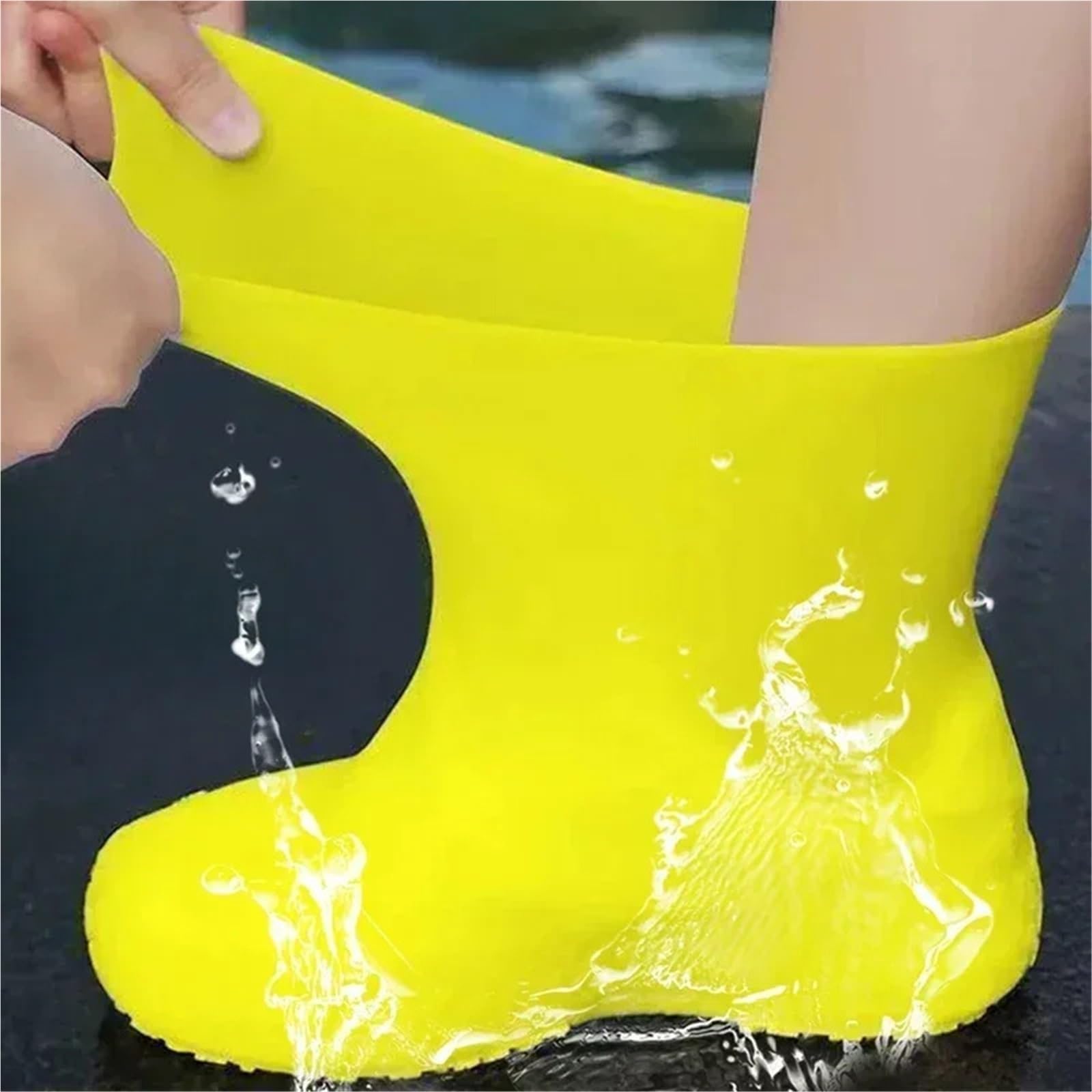 Wodoodporne ochraniacze na buty wielokrotnego użytku, wielokolorowe silikonowe ochraniacze na buty, różne rozmiary, opakowanie 5 (czarny, M)