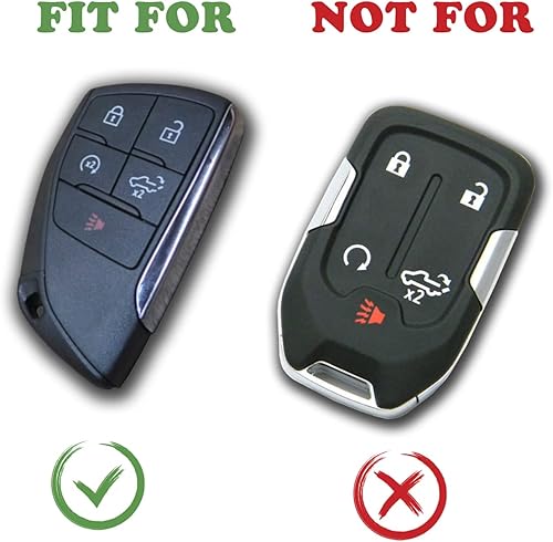 Miniatura 2 de TANDRIVE Funda para llavero para Chevy Silverado 1500 GMC Sierra 1500 2022 2023, silicona, paquete de 2, color negro