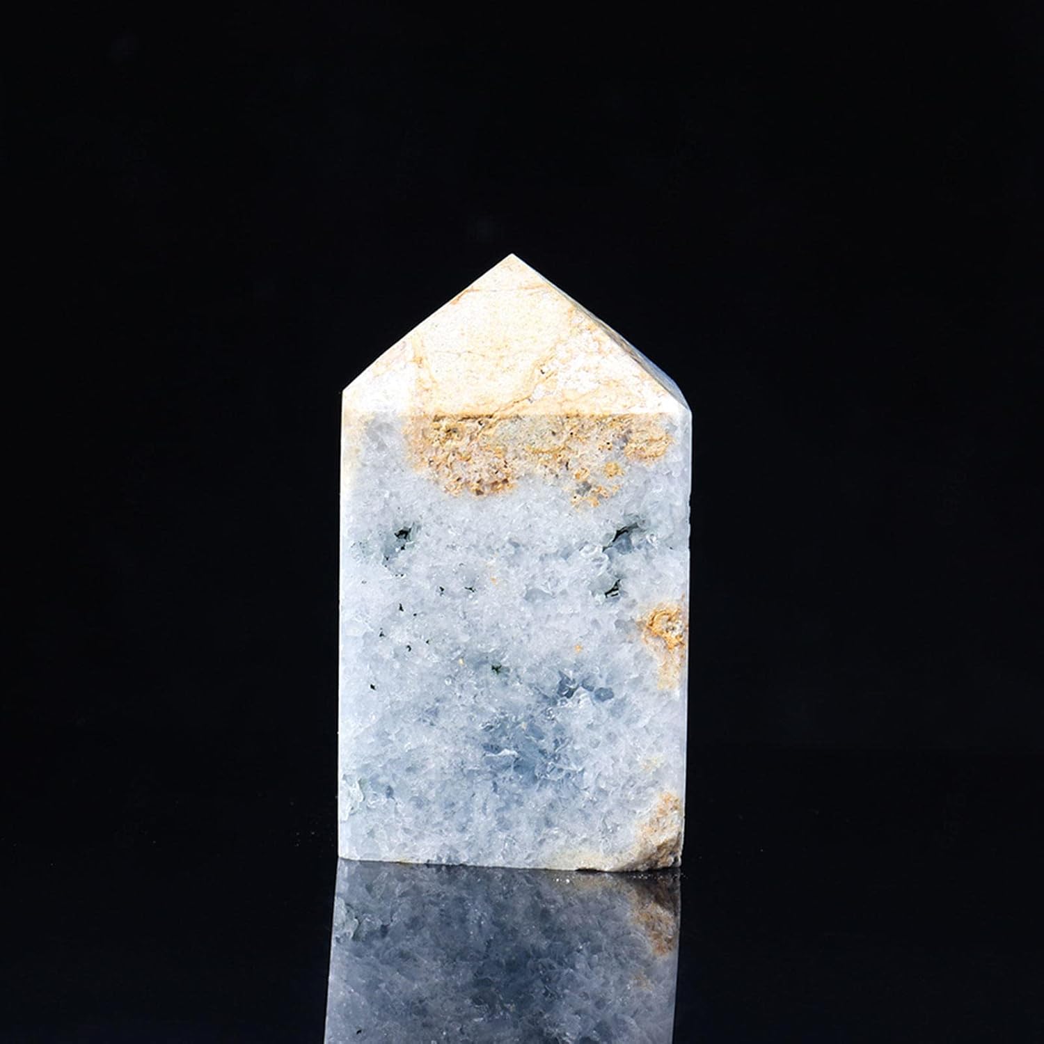 天然生ブルーセレスタイト鉱物標本 不規則な青いセレスタイトの結晶 Cluter Point 家の装飾、コレクション、ギフトのためのヒ