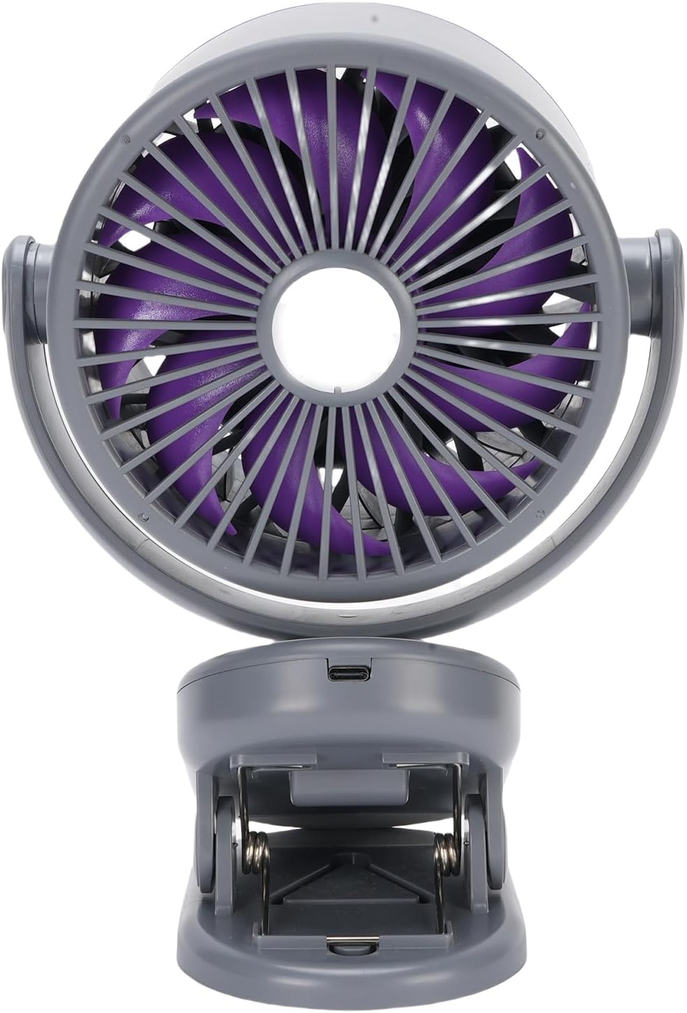 Portable Clip On Fan,Small Powerful Tilt Desk Fan,100 Speeds Usb Mini Desktop Wall Mounted Clip On Fans,4000mAh Rechargeable Quiet Mini Table Fans for Home Office Stroller (Purple Gray)