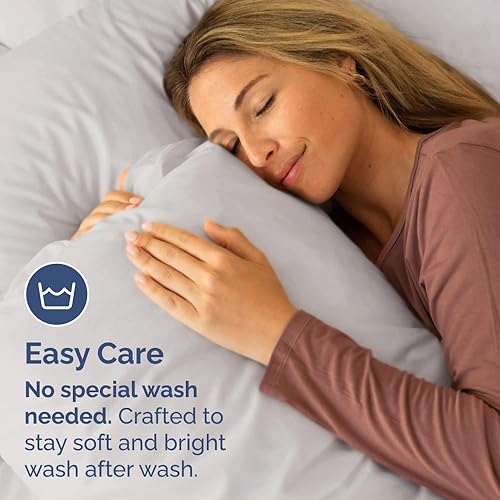 Miniatura 5 de Juego de 2 fundas de almohada de tamaño King, fundas de almohada suaves prémium, protectores lavables a máquina, almohadas de 20 x 40, 20 x 36 y 20