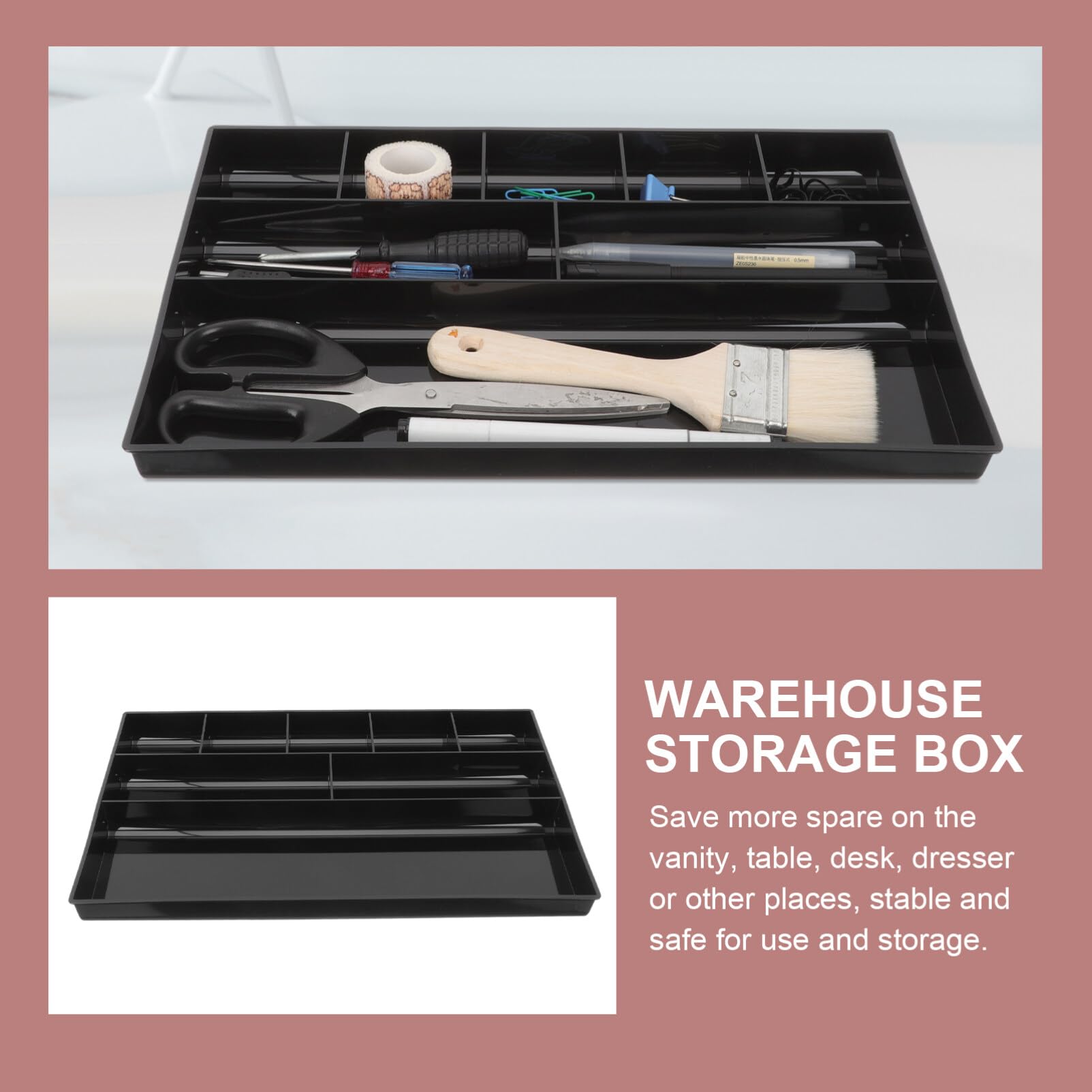 Cabilock Multi-function Plastic Drawer Organizer Versatile Desktop Storage Box for Makeup Kitchen Utensils Stationery and Accessories Compartment Design Space-saving for Use