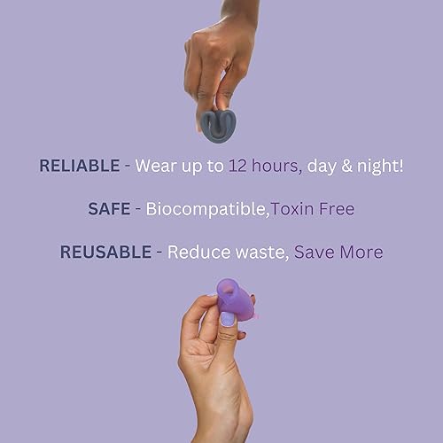 Miniatura 5 de KAVODA Vasos menstruales con vaso esterilizador y gel lavado, reutilizables, fáciles de usar, paquete de 2 unidades en tamaño pequeño y grande