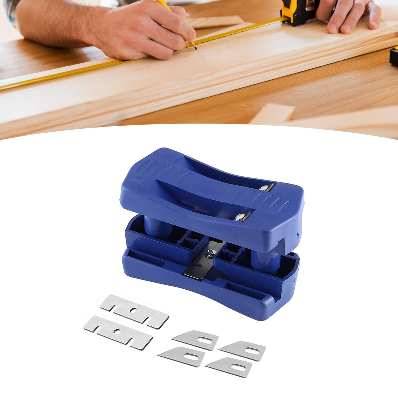 XHTLLO Manual Blade Banding Tblademer Tool with 6 Blades, Carpentry Accessory for Woodworking