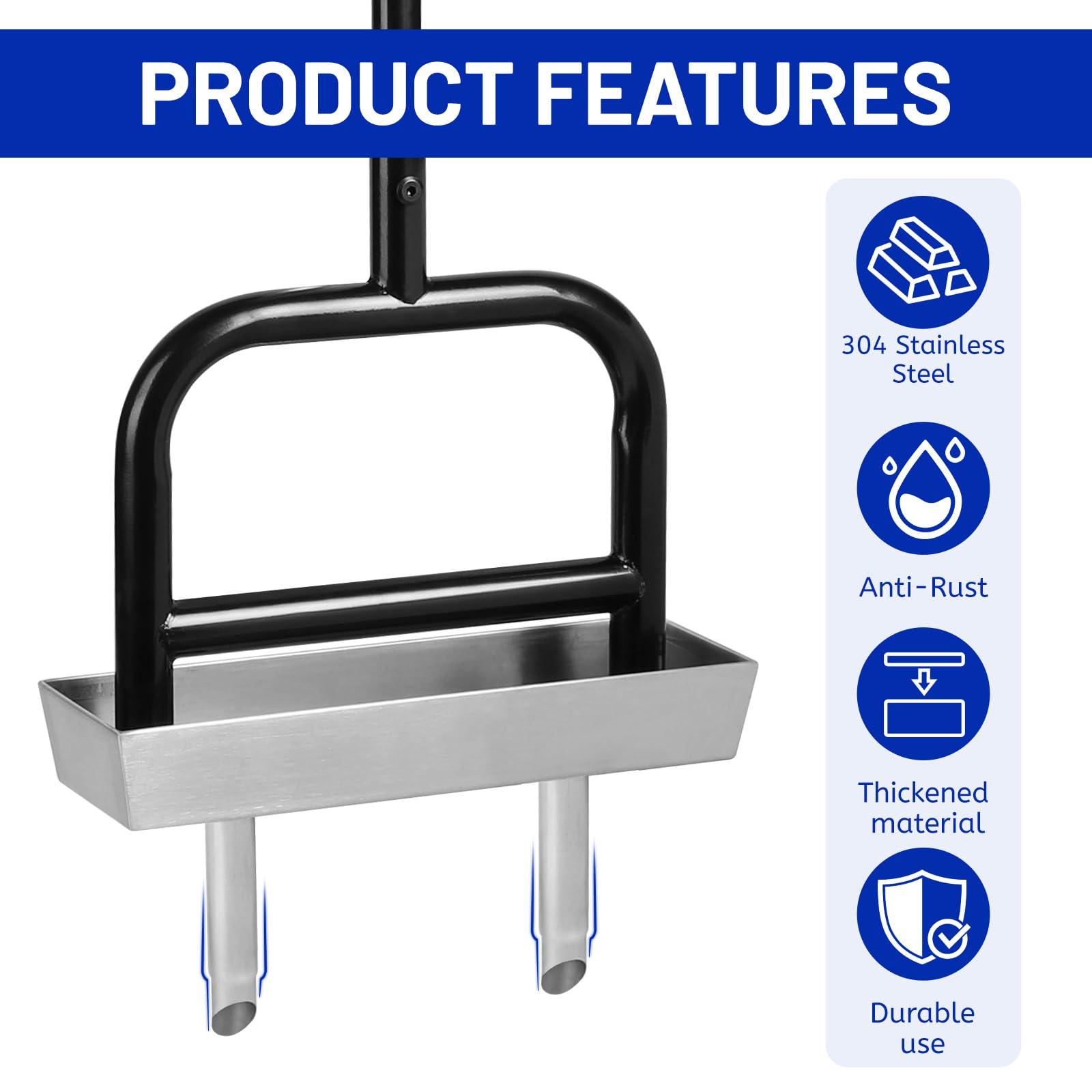 lalago Aerificatore Manuale a 2 Punte con Vano Porta Attrezzi, Scarificatore Manuale 93 cm, Aerazione del Prato, Picchio da Prato per Dissodare Il Terreno e Migliorare Il Prato