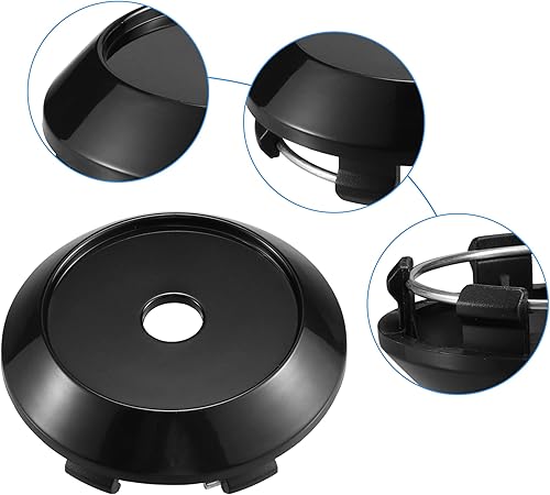 Miniatura 3 de ACROPIX 2.480 in de diámetro exterior de la base 6 clips de 2.756 in de diámetro exterior total de la llanta de la rueda, tapas centrales negras -