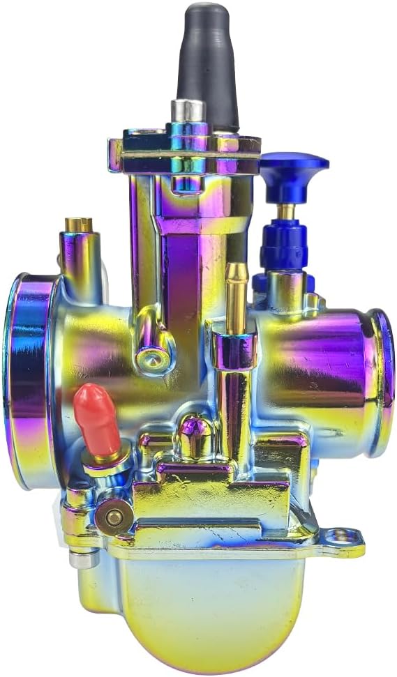 Motorcycle 24mm Carburetor Compatible with 50cc to 110cc Universal 2T 4T Engine Pit Dirt Bike Motocross On/Off Road ATV Quad Scooter (Colorful, 24mm)