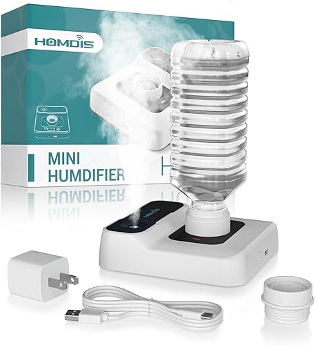 Humidificador de viaje, pequeño humidificador portátil para plantas, dormitorio, oficina, hotel o automóvil, 5000 mAh, funciona con pilas, mini