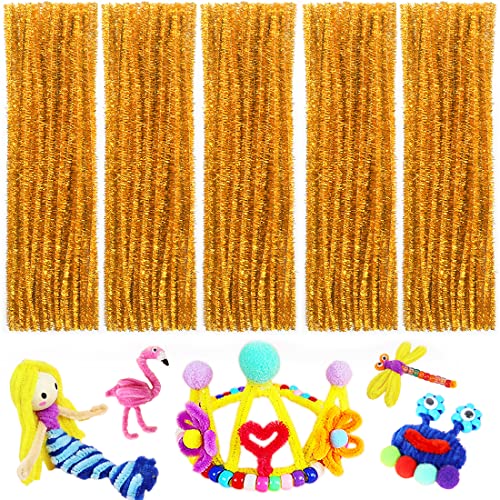 Image of Golden Glittery Pipe Cleaners - Arts & Crafts Supplies